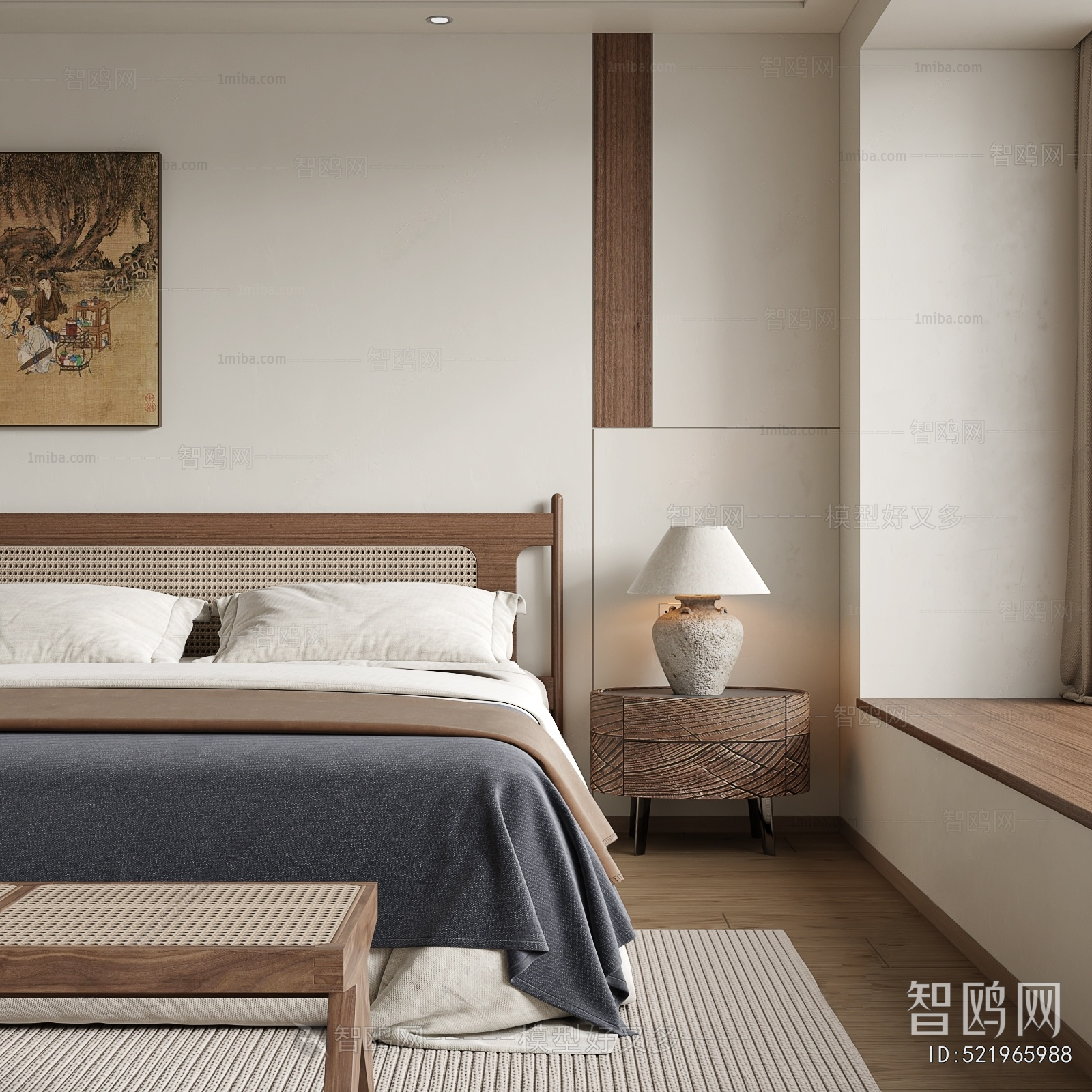 New Chinese Style Double Bed