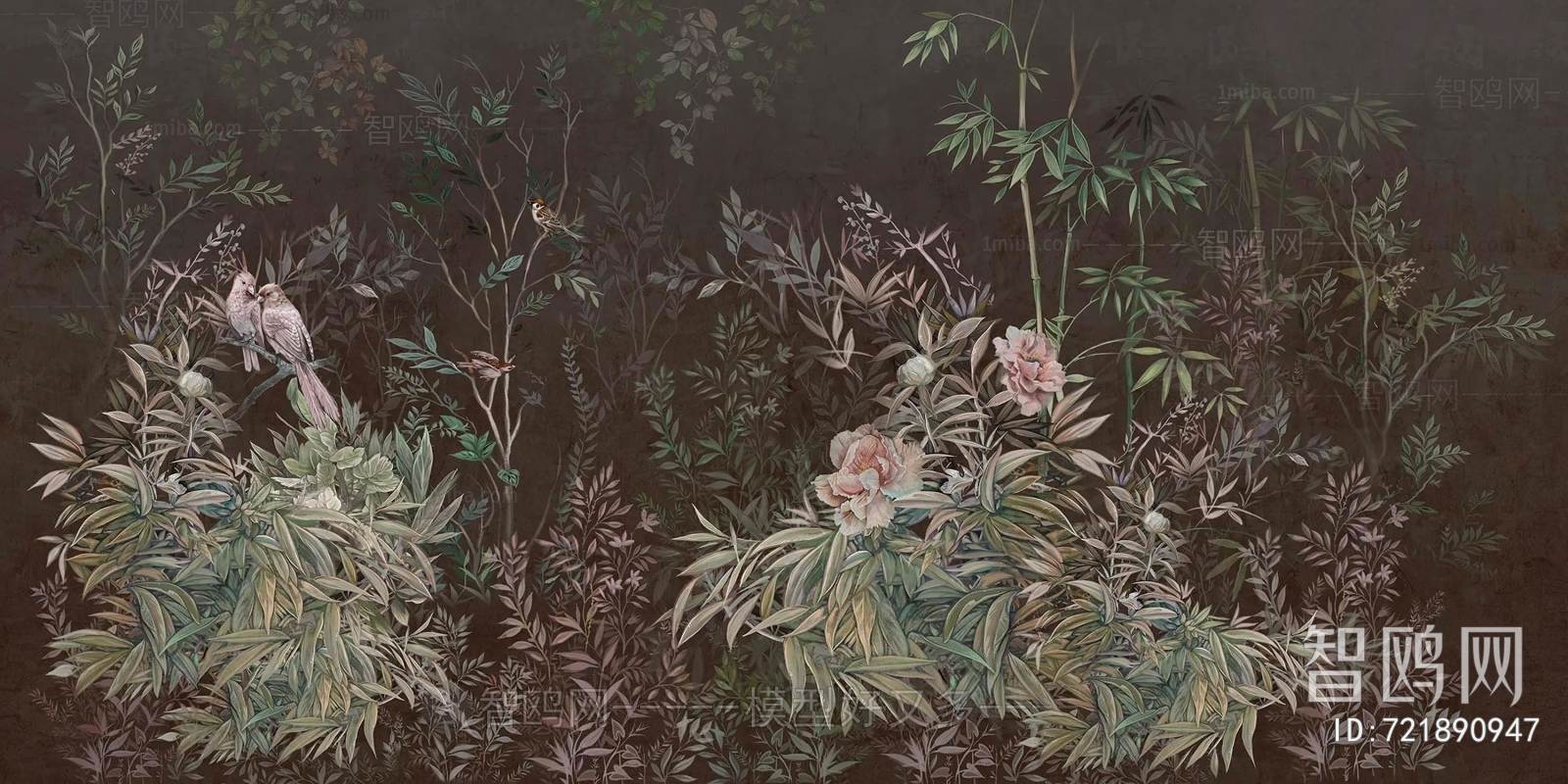 Animal And Plant Pattern Wallpaper