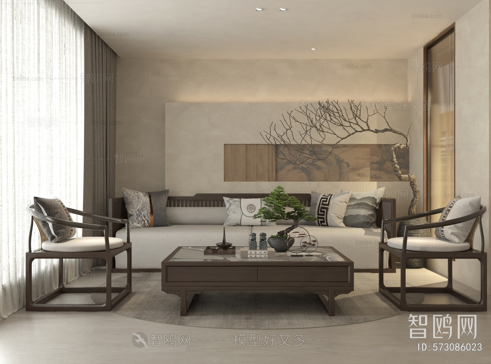 New Chinese Style A Living Room