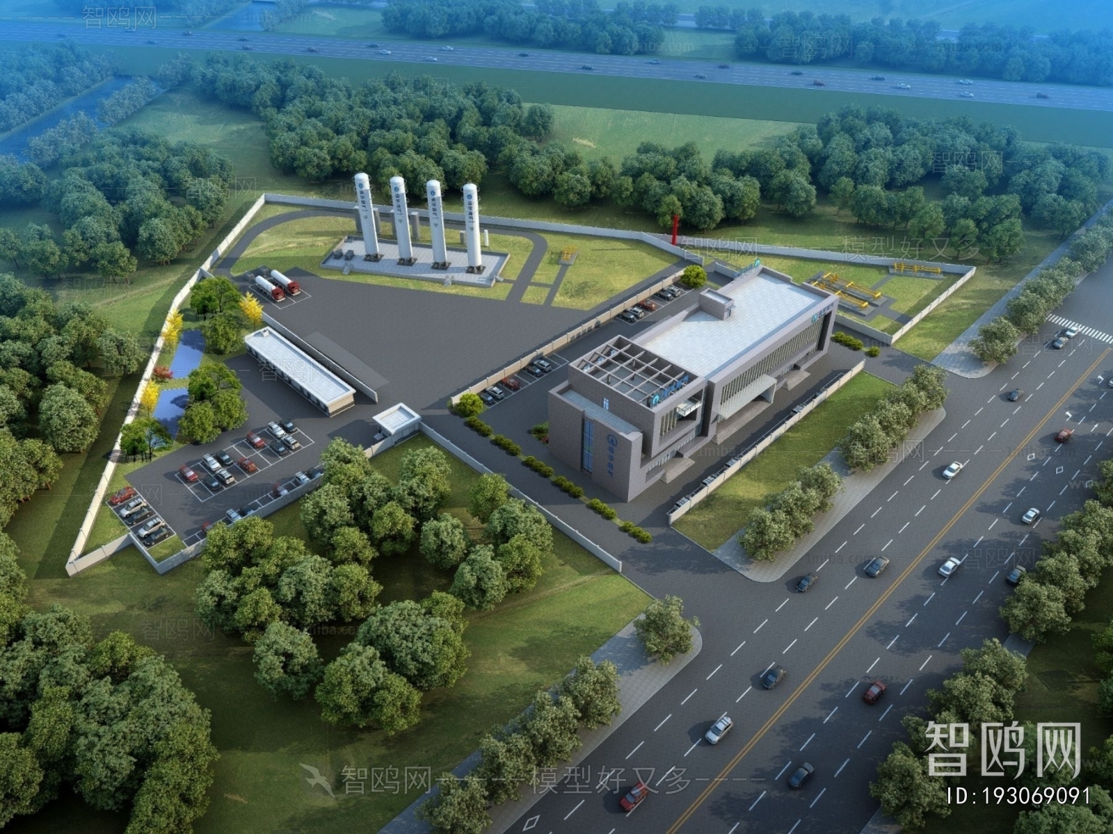 Modern Architectural Bird's-eye View Planning