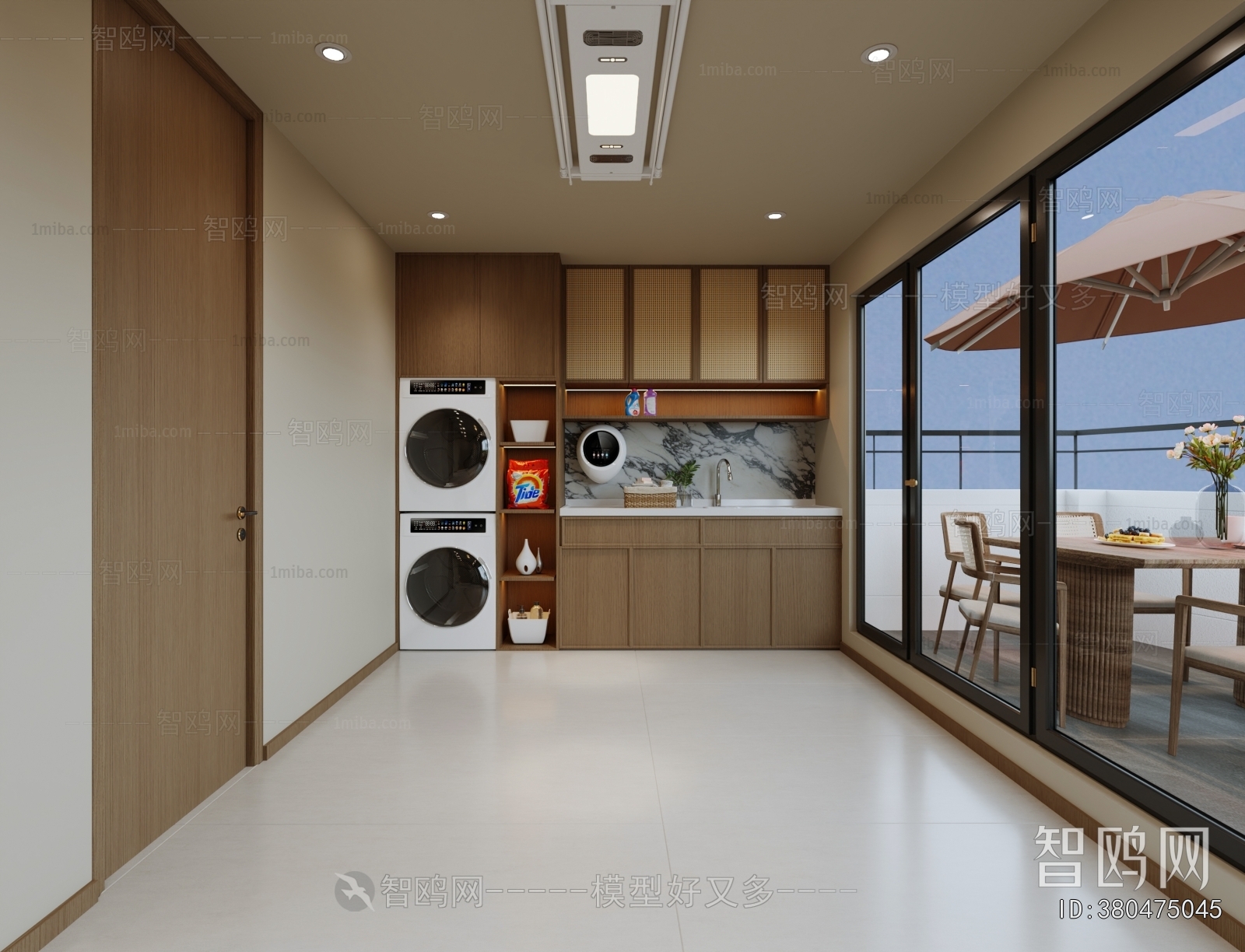 Modern Balcony Laundry Room