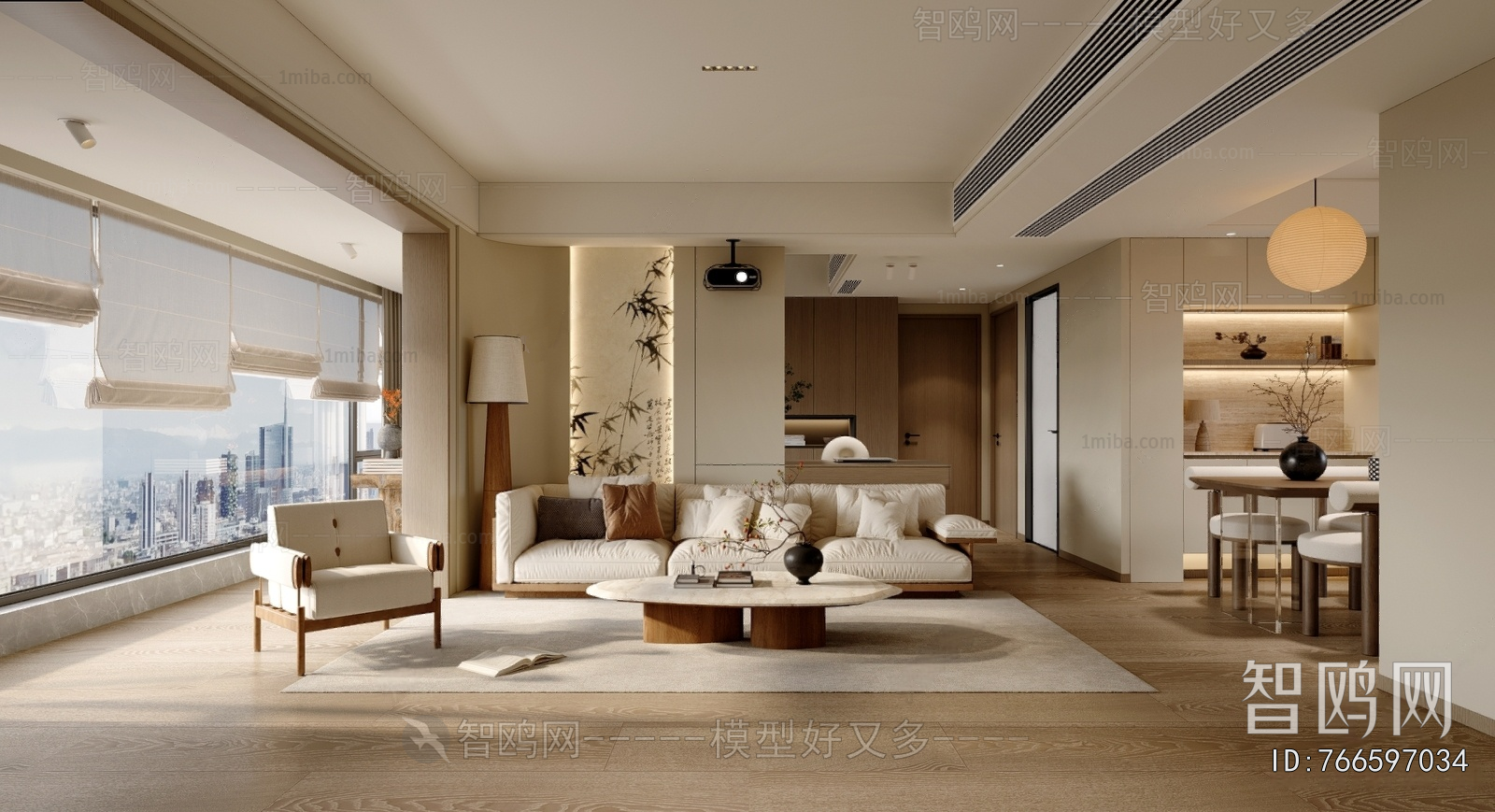 New Chinese Style A Living Room