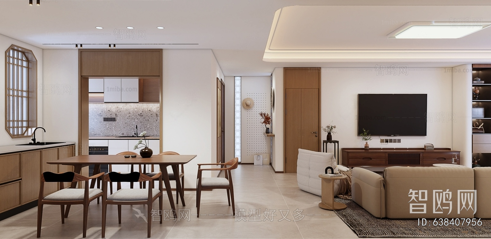 New Chinese Style A Living Room