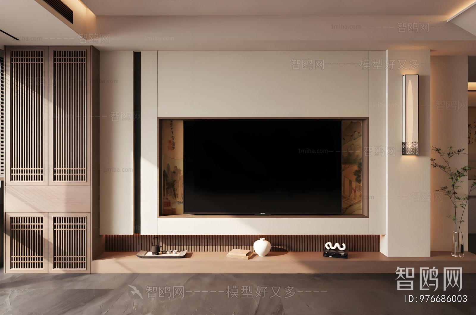 New Chinese Style TV Wall