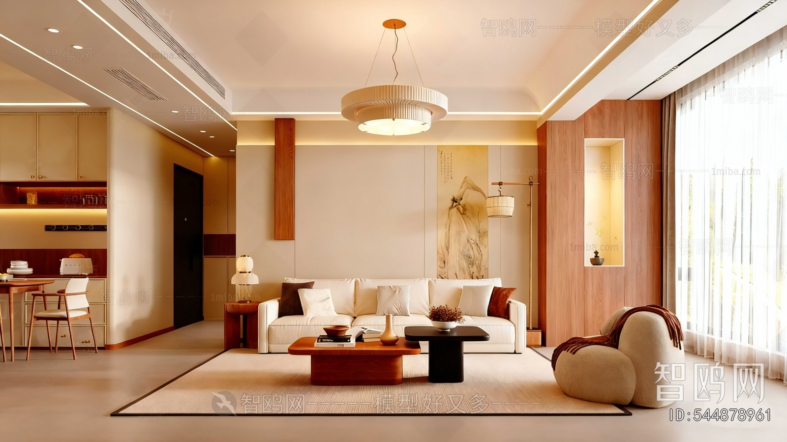 New Chinese Style A Living Room
