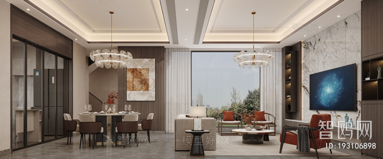 New Chinese Style A Living Room