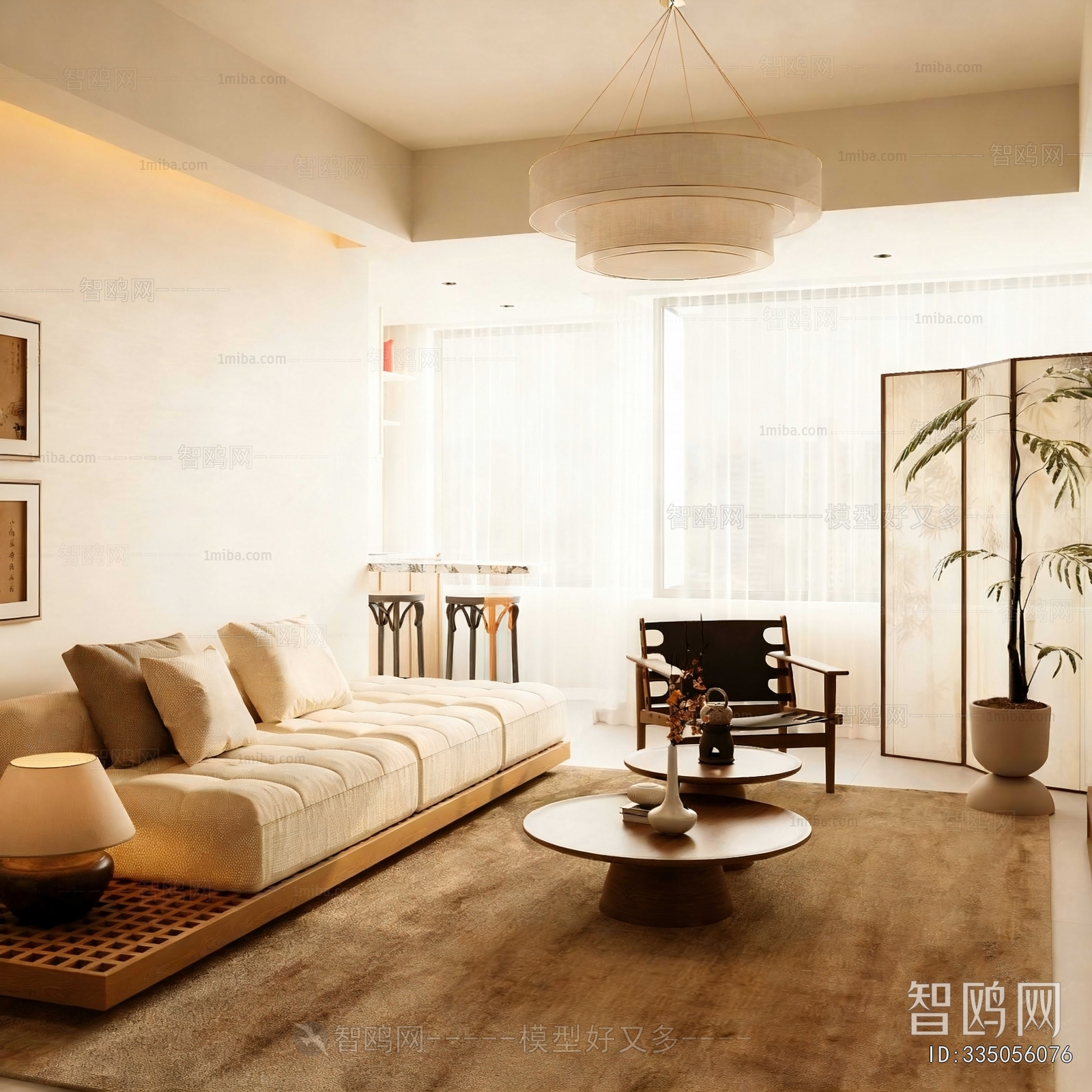 New Chinese Style A Living Room