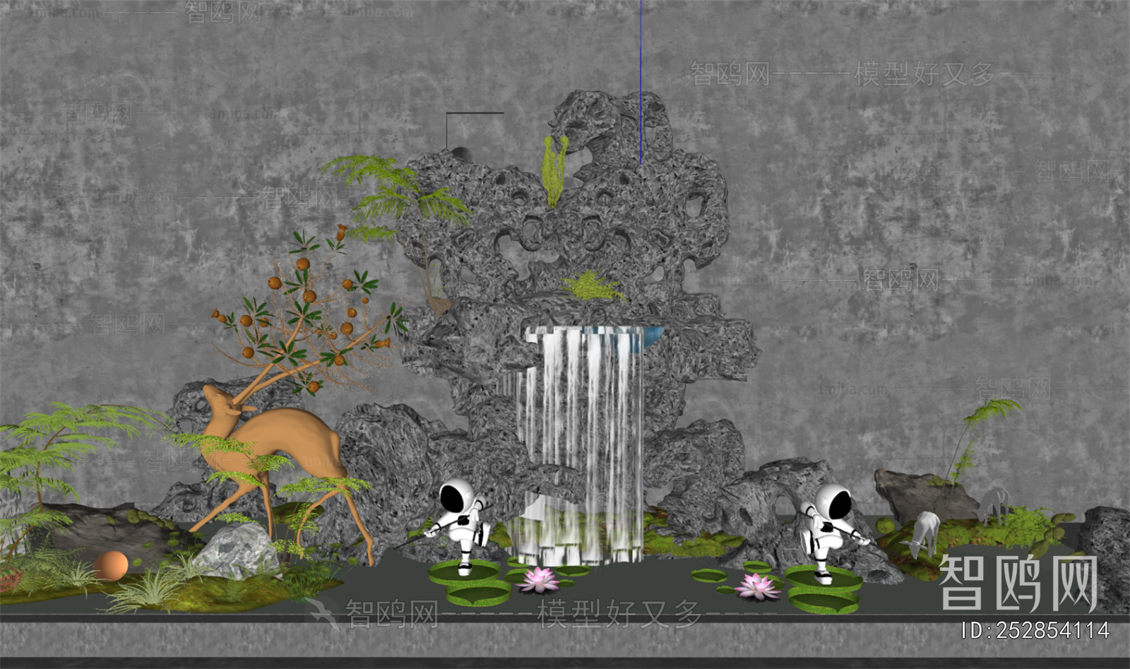 New Chinese Style Rockery Waterscape