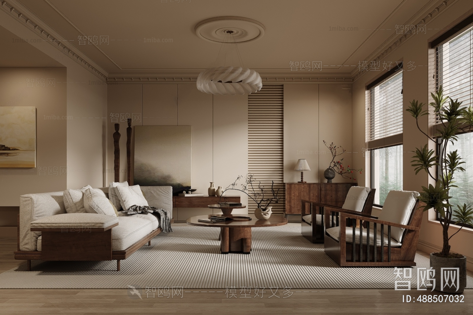 Wabi-sabi Style A Living Room