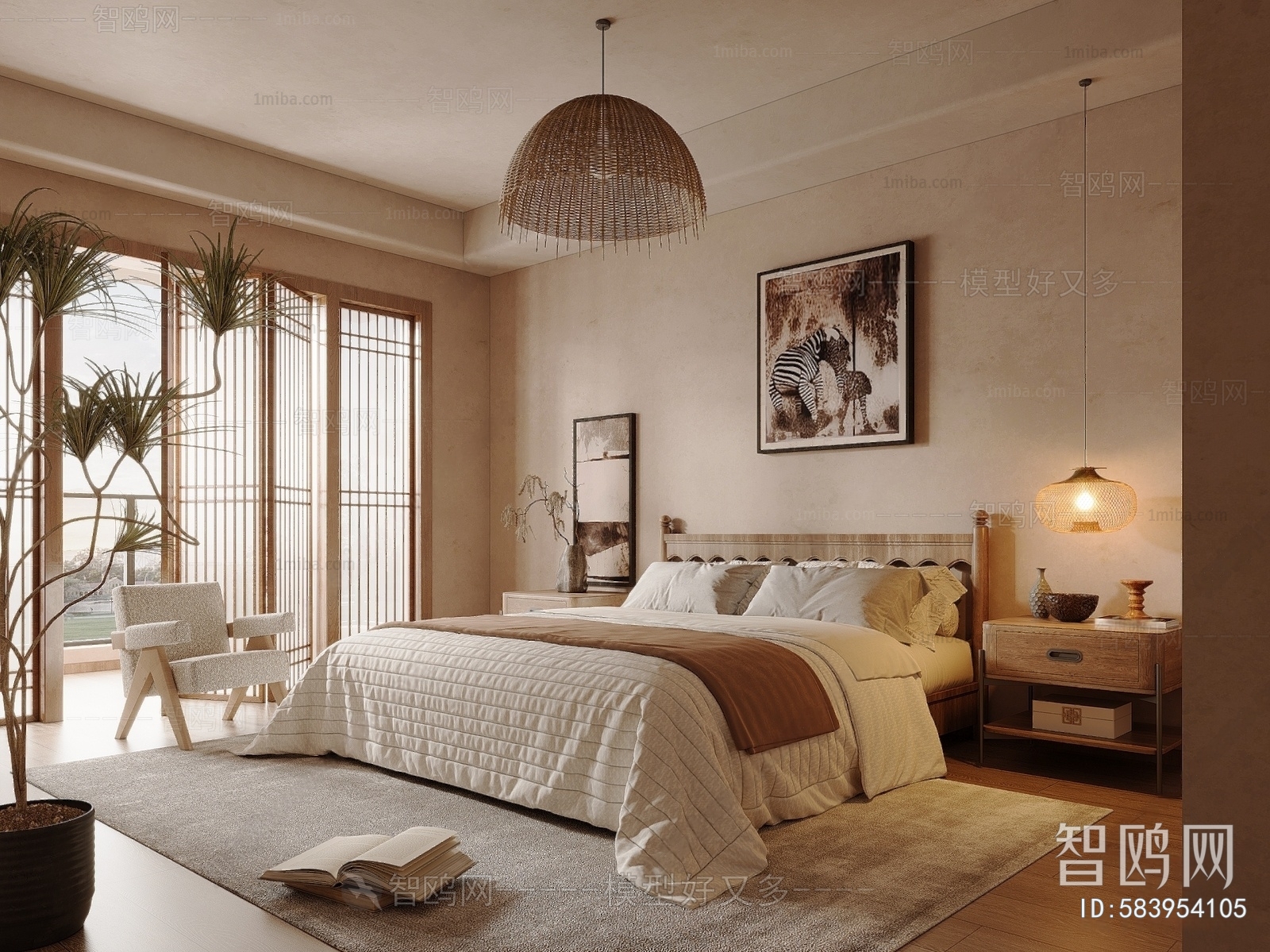 Wabi-sabi Style Bedroom