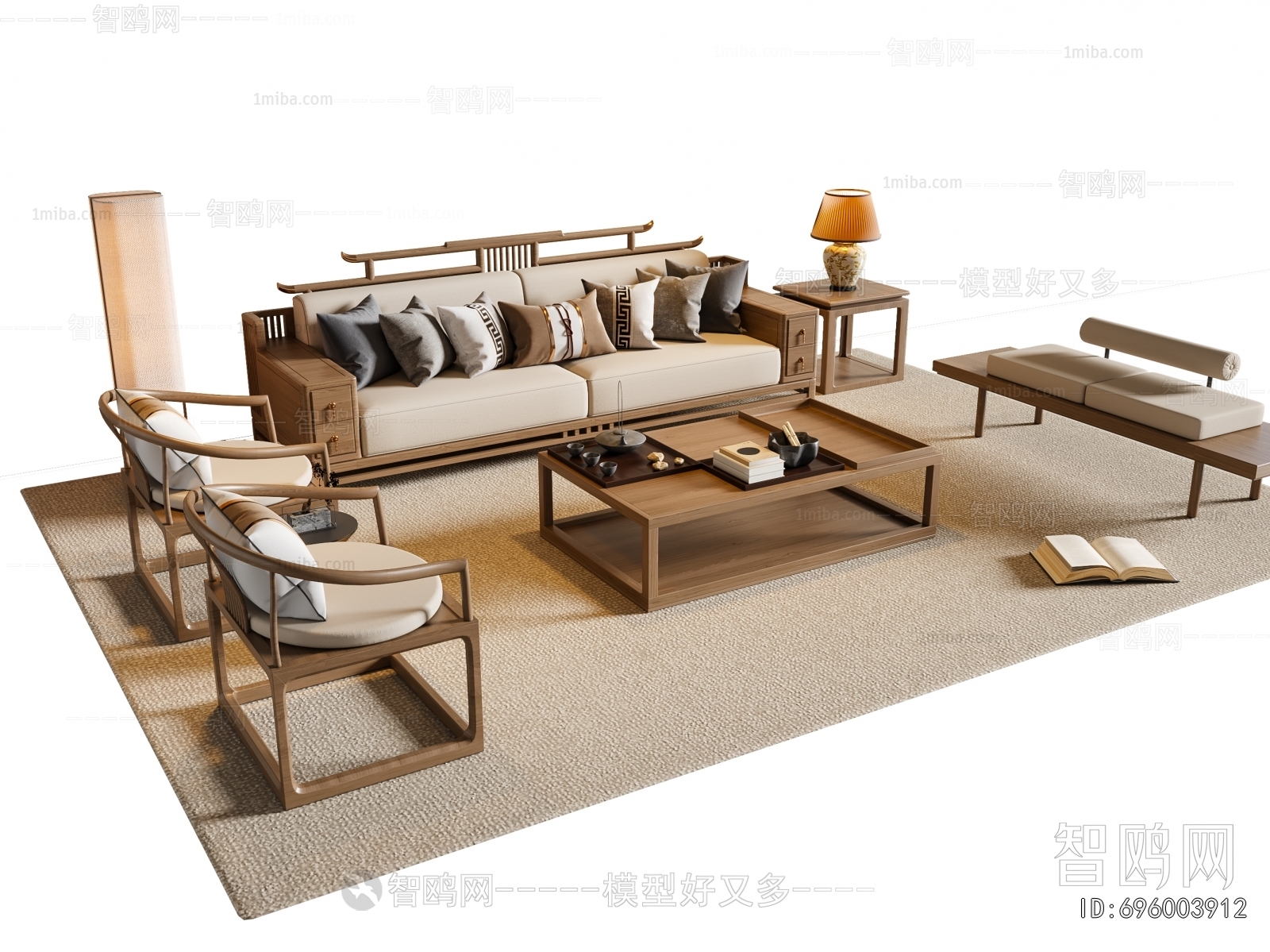 New Chinese Style Sofa Combination