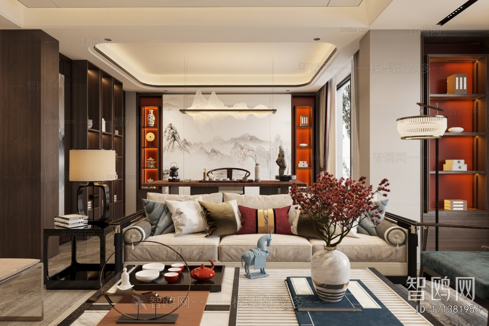 New Chinese Style A Living Room