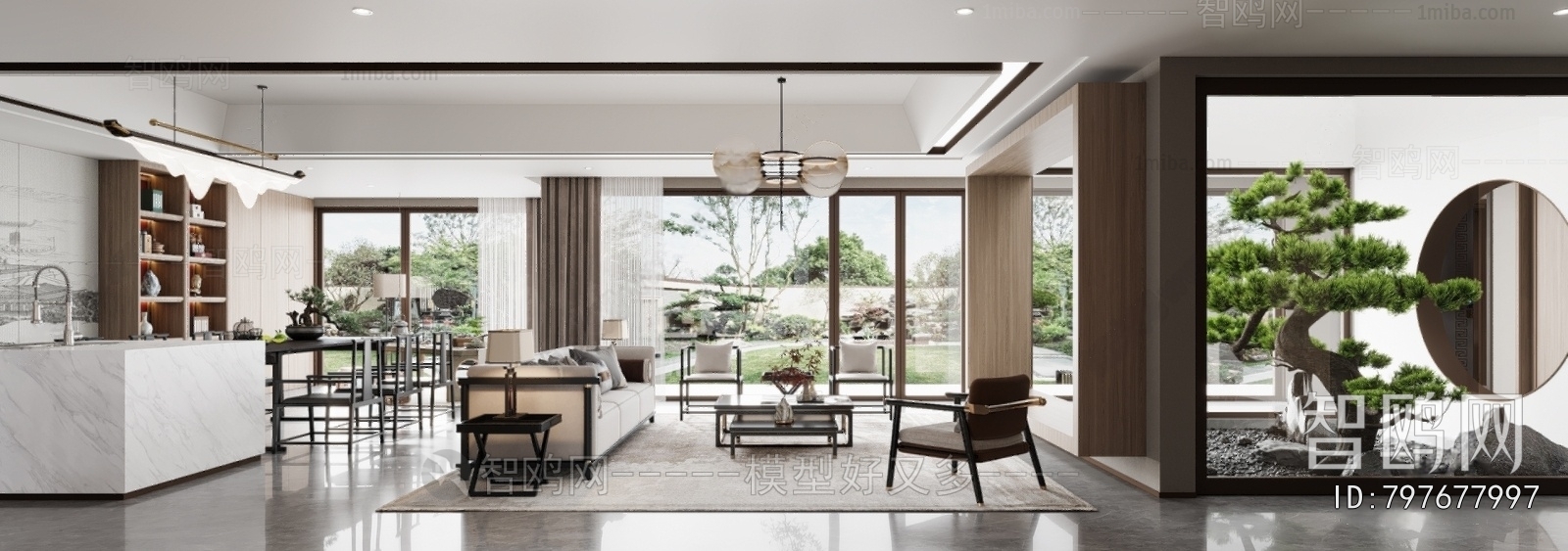 New Chinese Style A Living Room