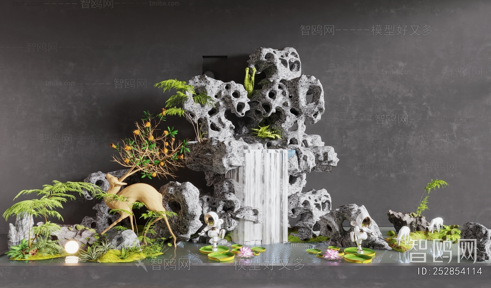 New Chinese Style Rockery Waterscape