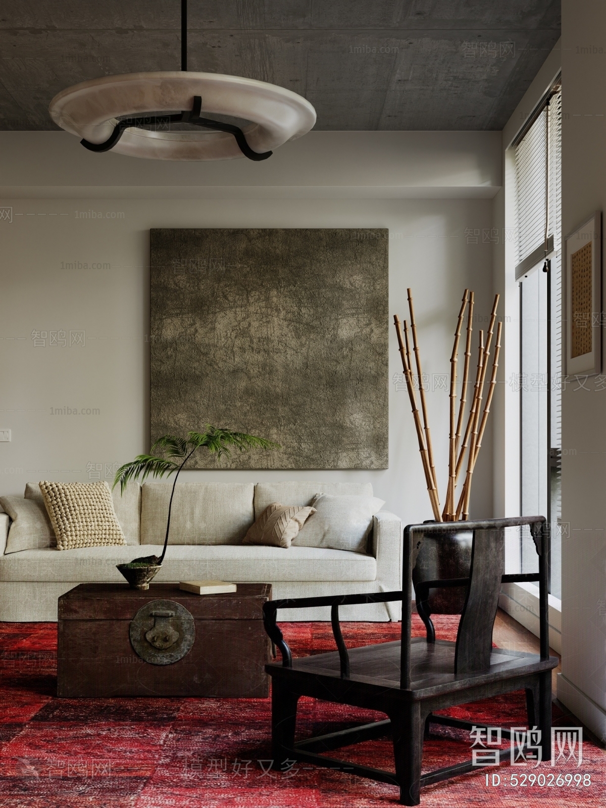 New Chinese Style A Living Room