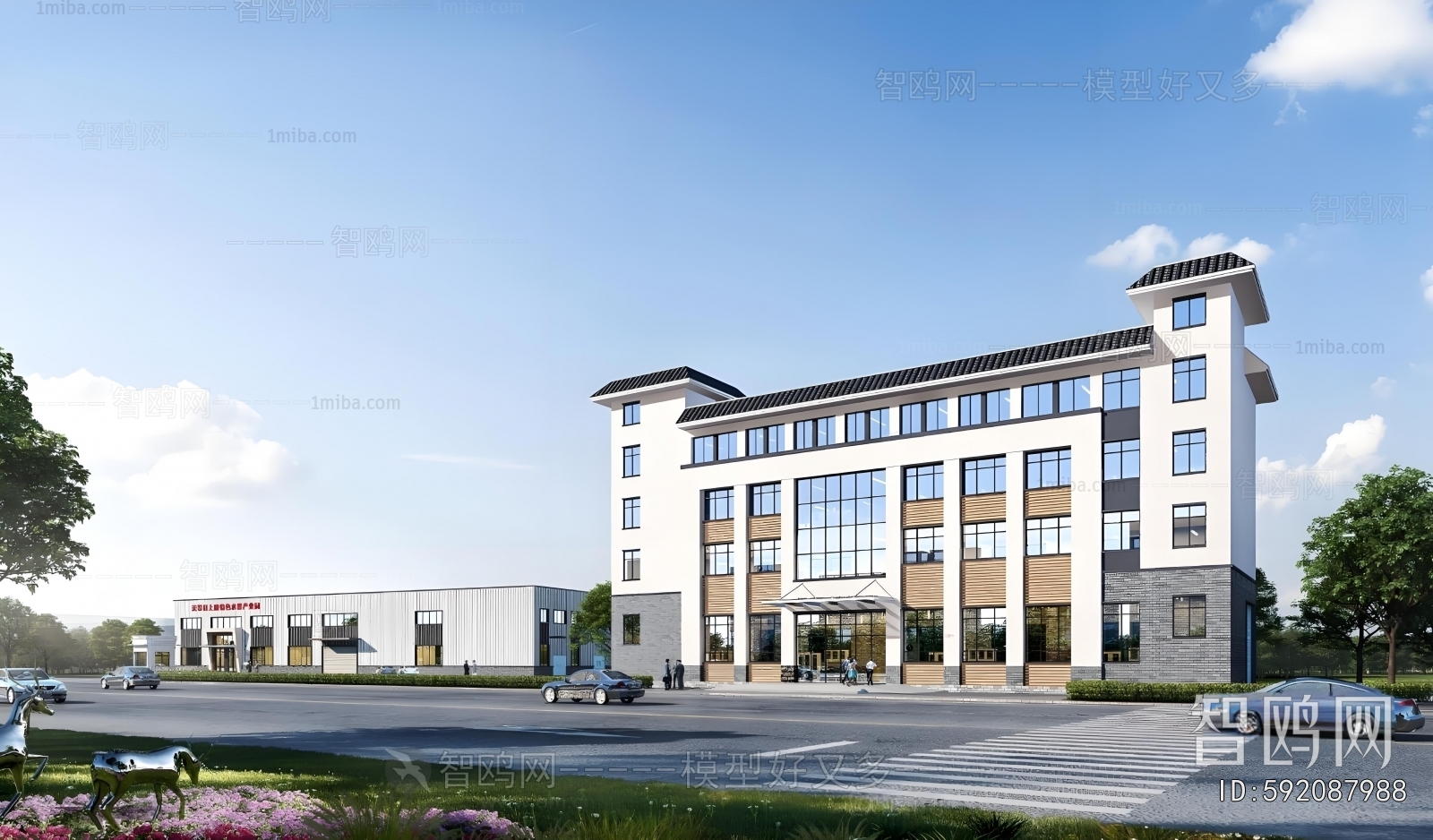 Modern Architectural Bird's-eye View Planning