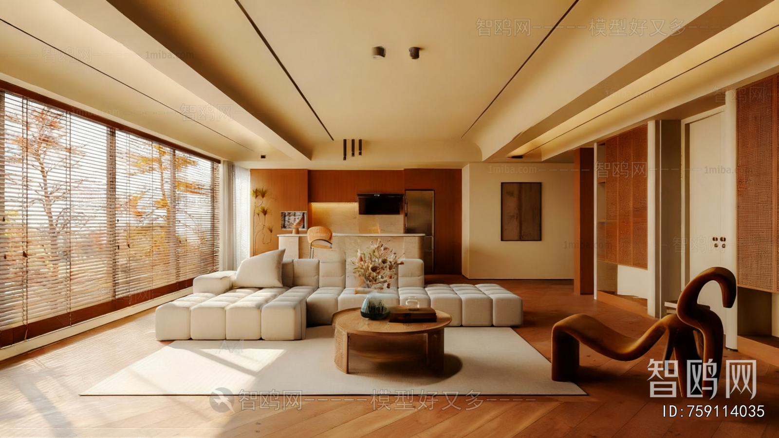 Wabi-sabi Style A Living Room