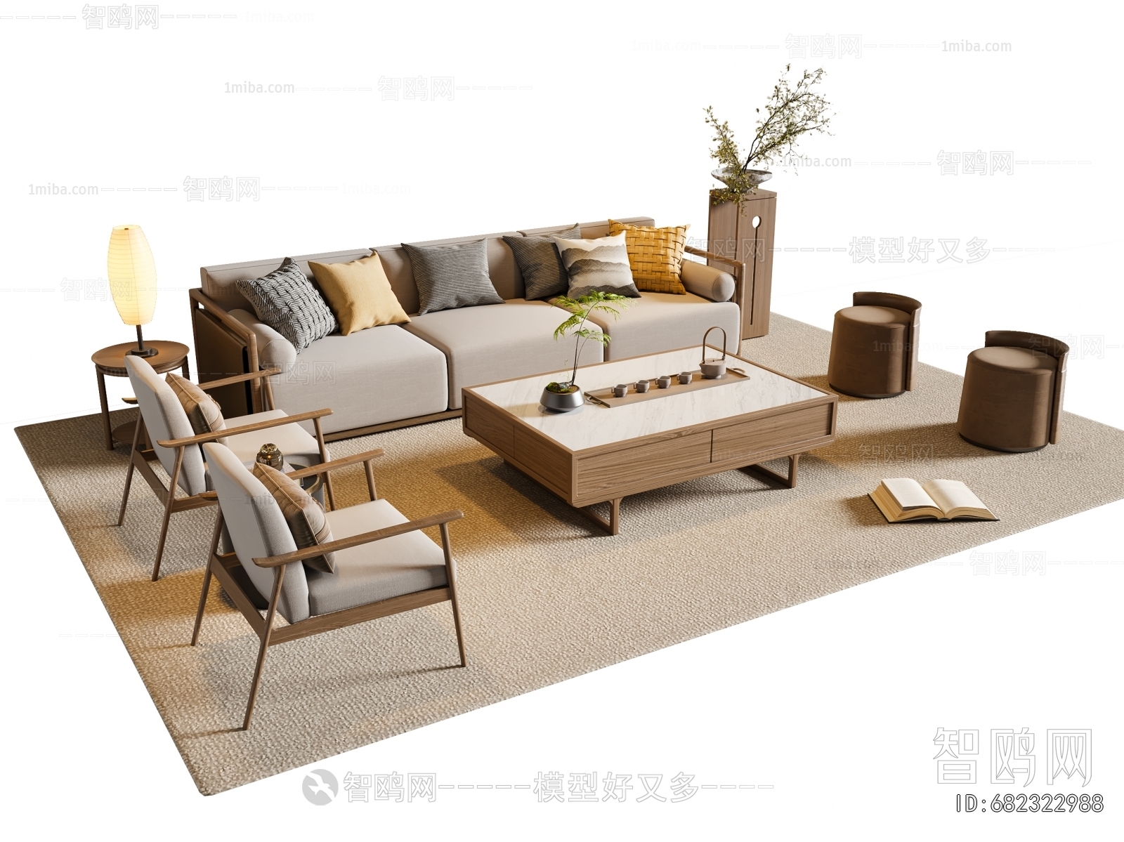 New Chinese Style Sofa Combination