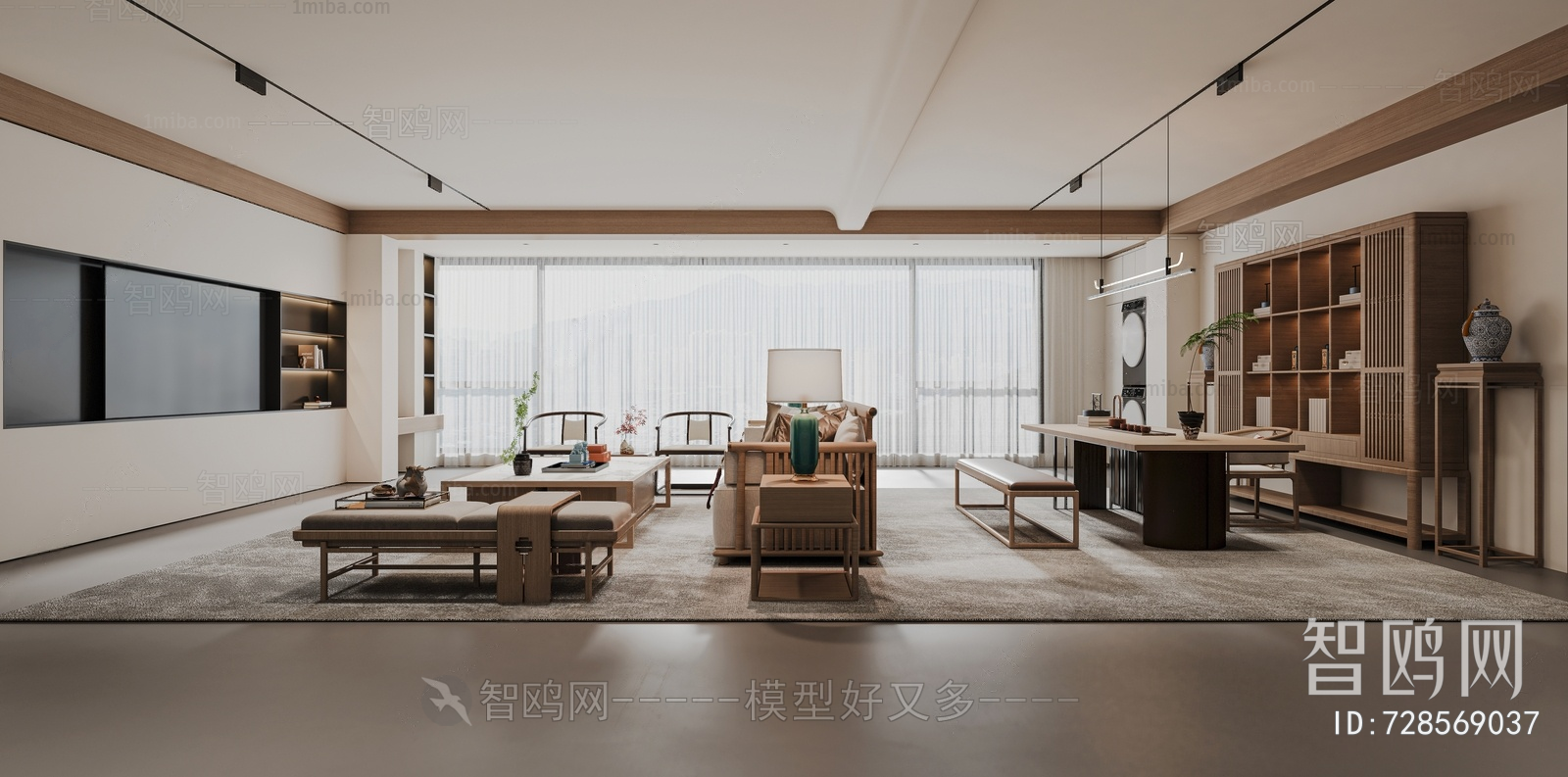 New Chinese Style A Living Room