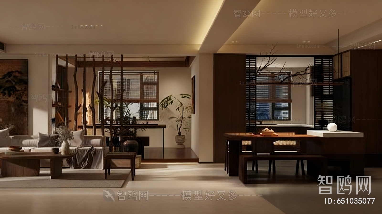 New Chinese Style A Living Room