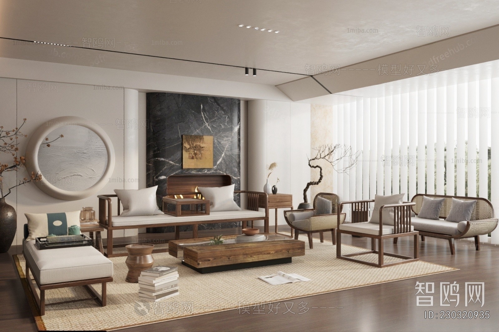 New Chinese Style A Living Room