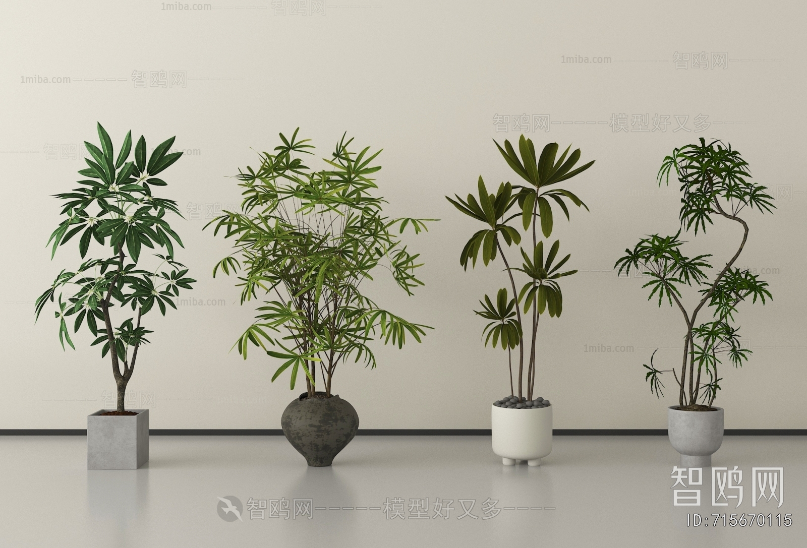 Modern Ground Green Plant Potted Plants