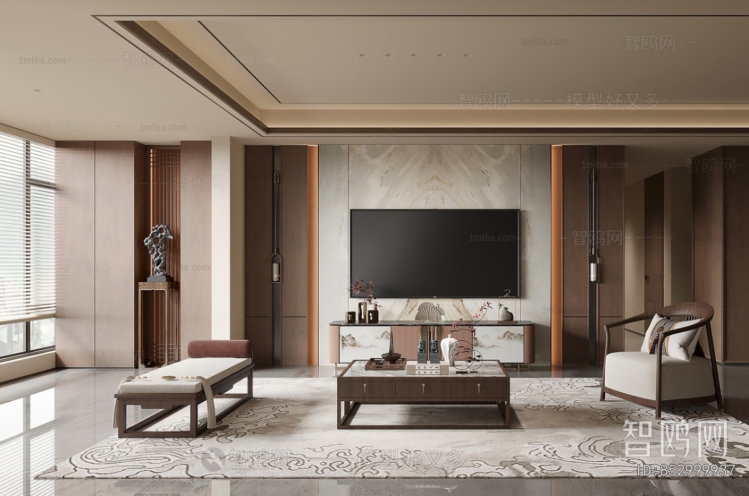 New Chinese Style A Living Room