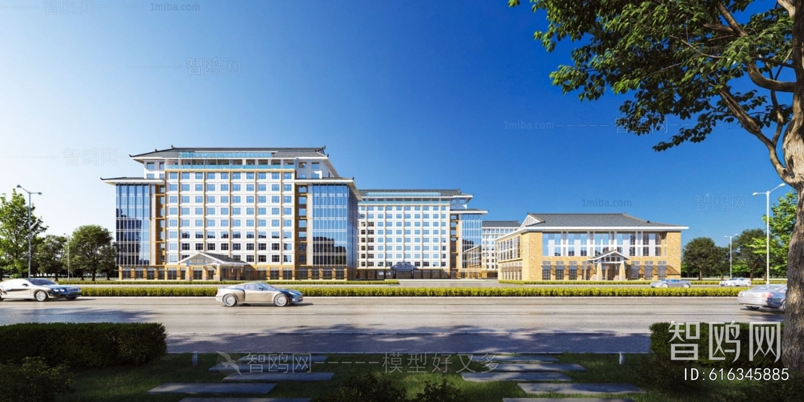 New Chinese Style Appearance Of Commercial Building