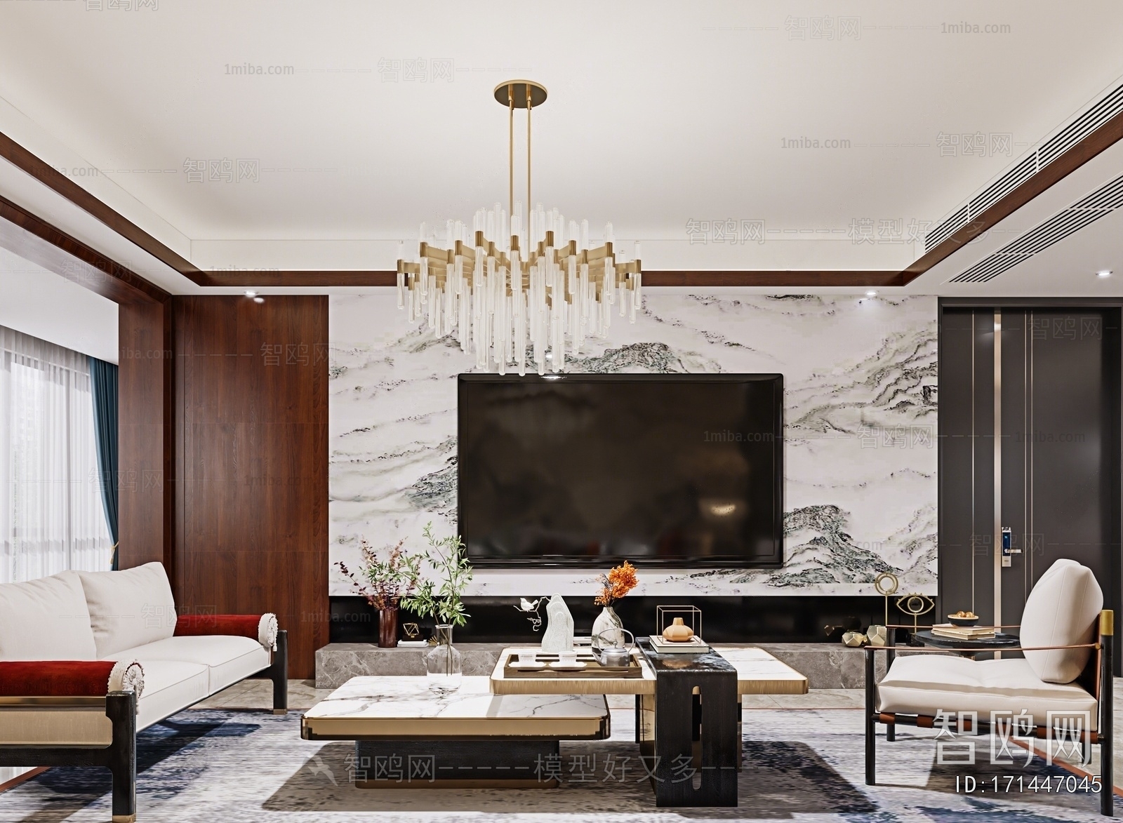 New Chinese Style A Living Room