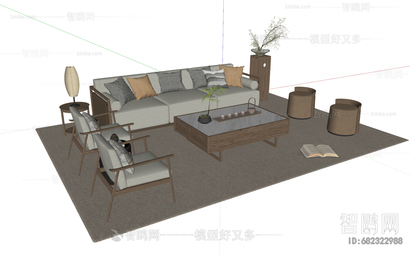 New Chinese Style Sofa Combination