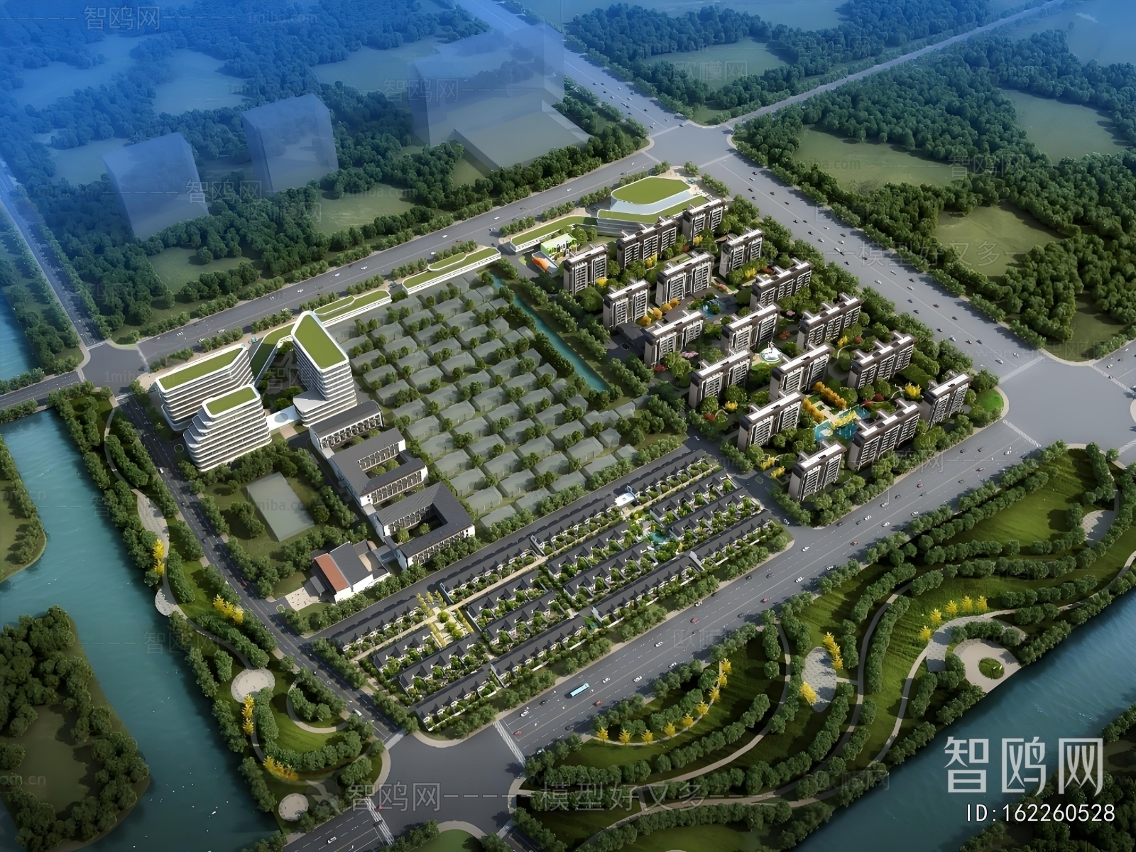 Modern Architectural Bird's-eye View Planning