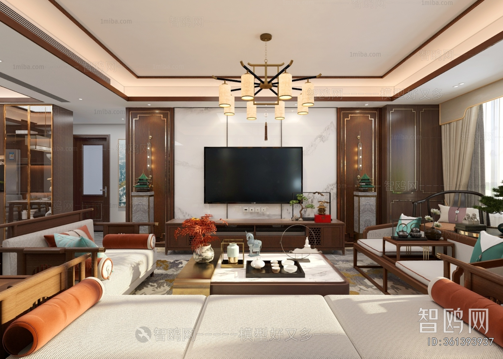New Chinese Style A Living Room