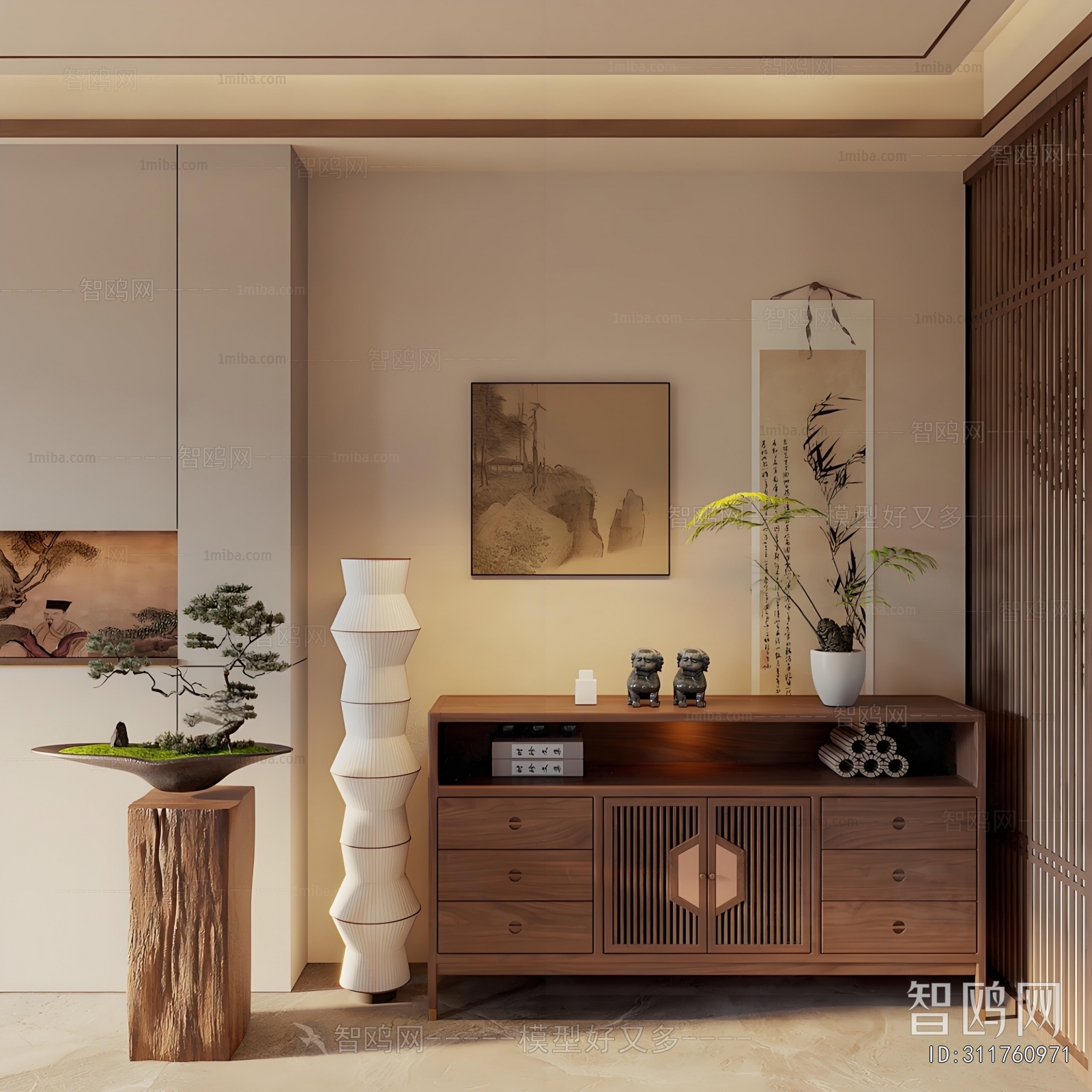 New Chinese Style Entrance Cabinet