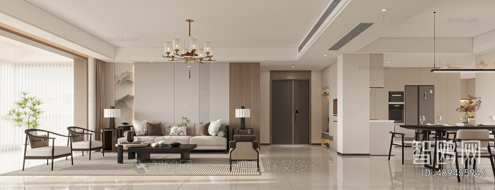 New Chinese Style A Living Room