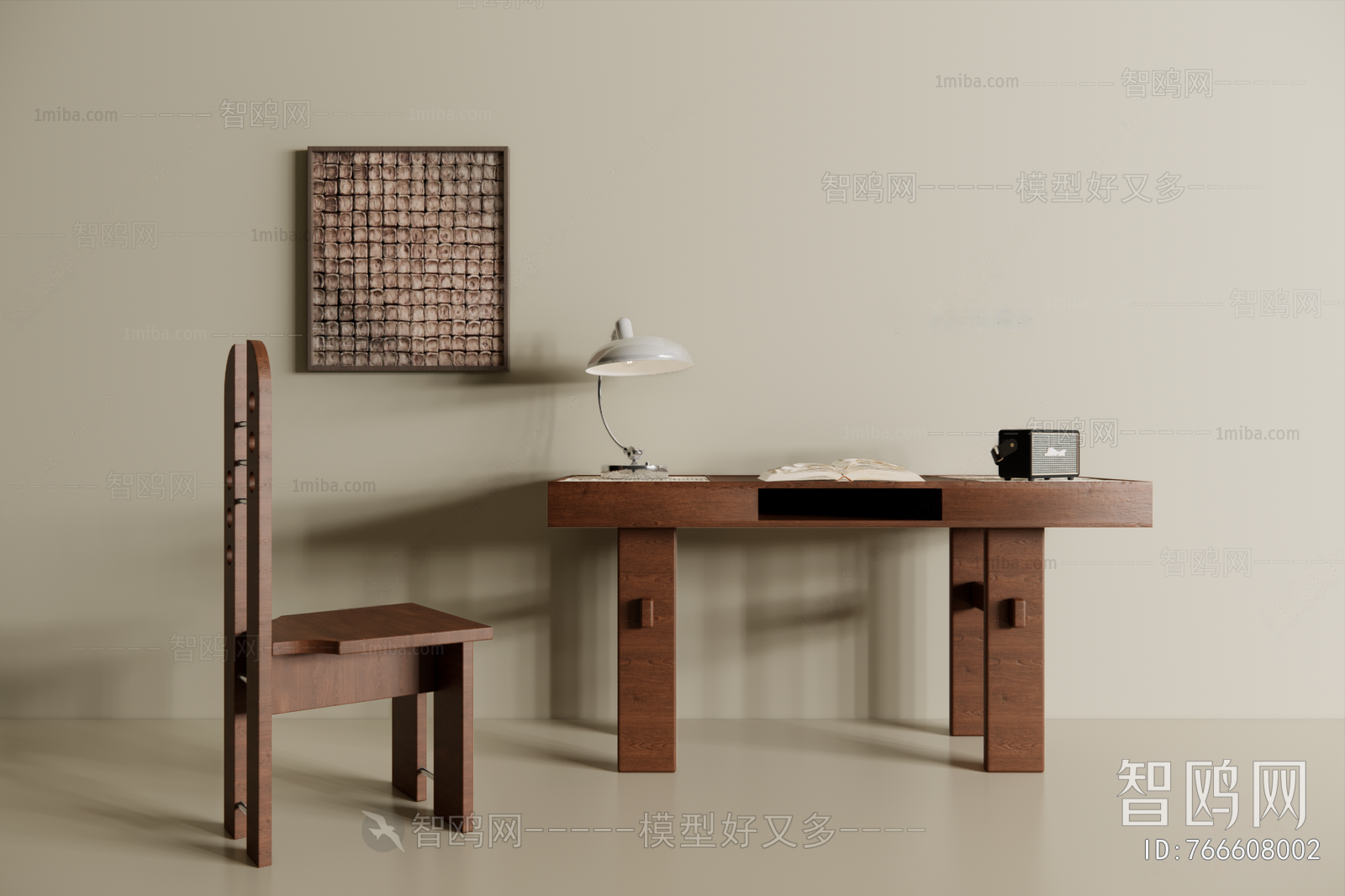 Wabi-sabi Style Computer Desk And Chair