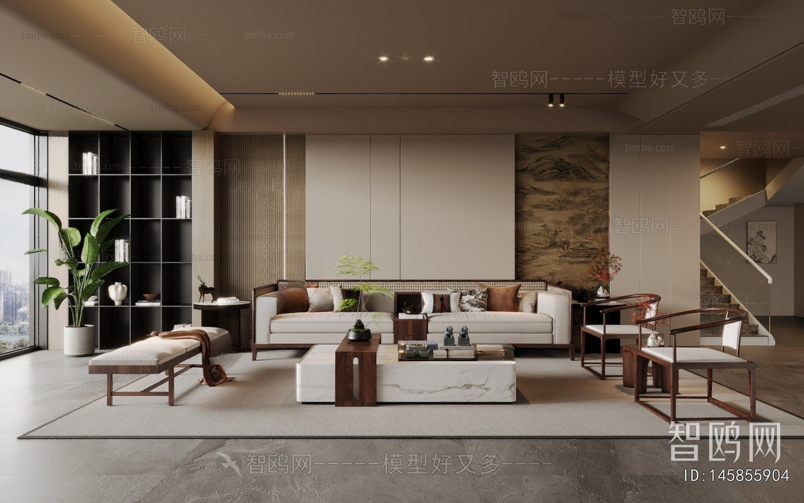 New Chinese Style A Living Room