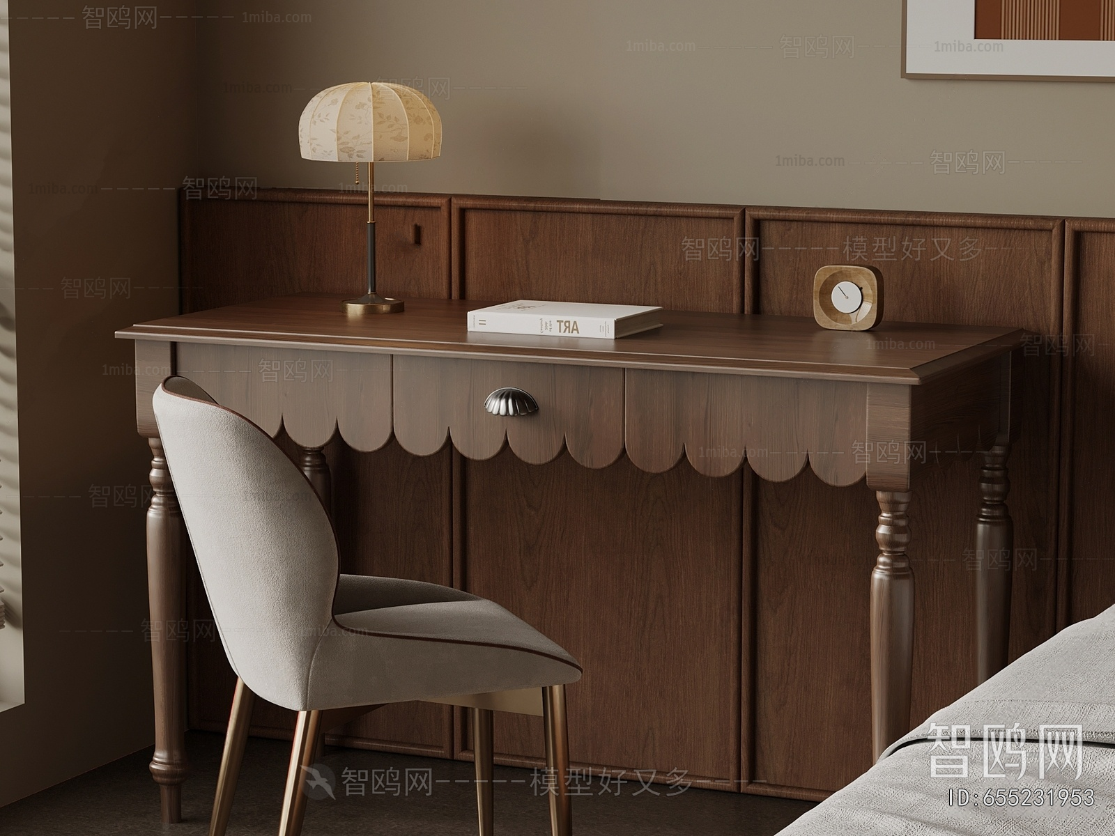 French Style Computer Desk And Chair