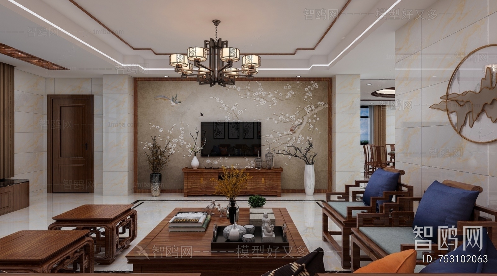 New Chinese Style A Living Room