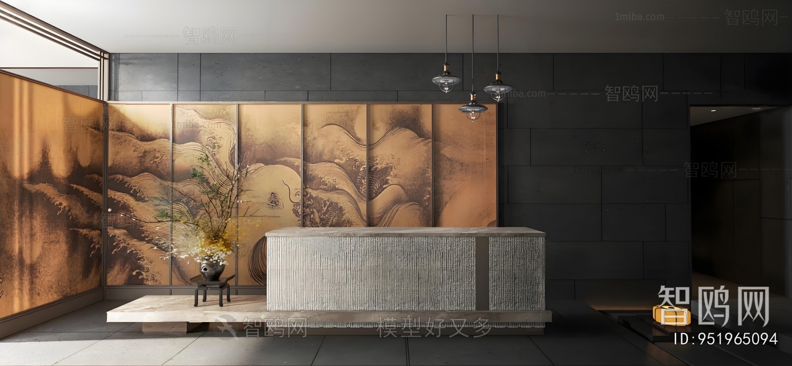 New Chinese Style Office Reception Desk