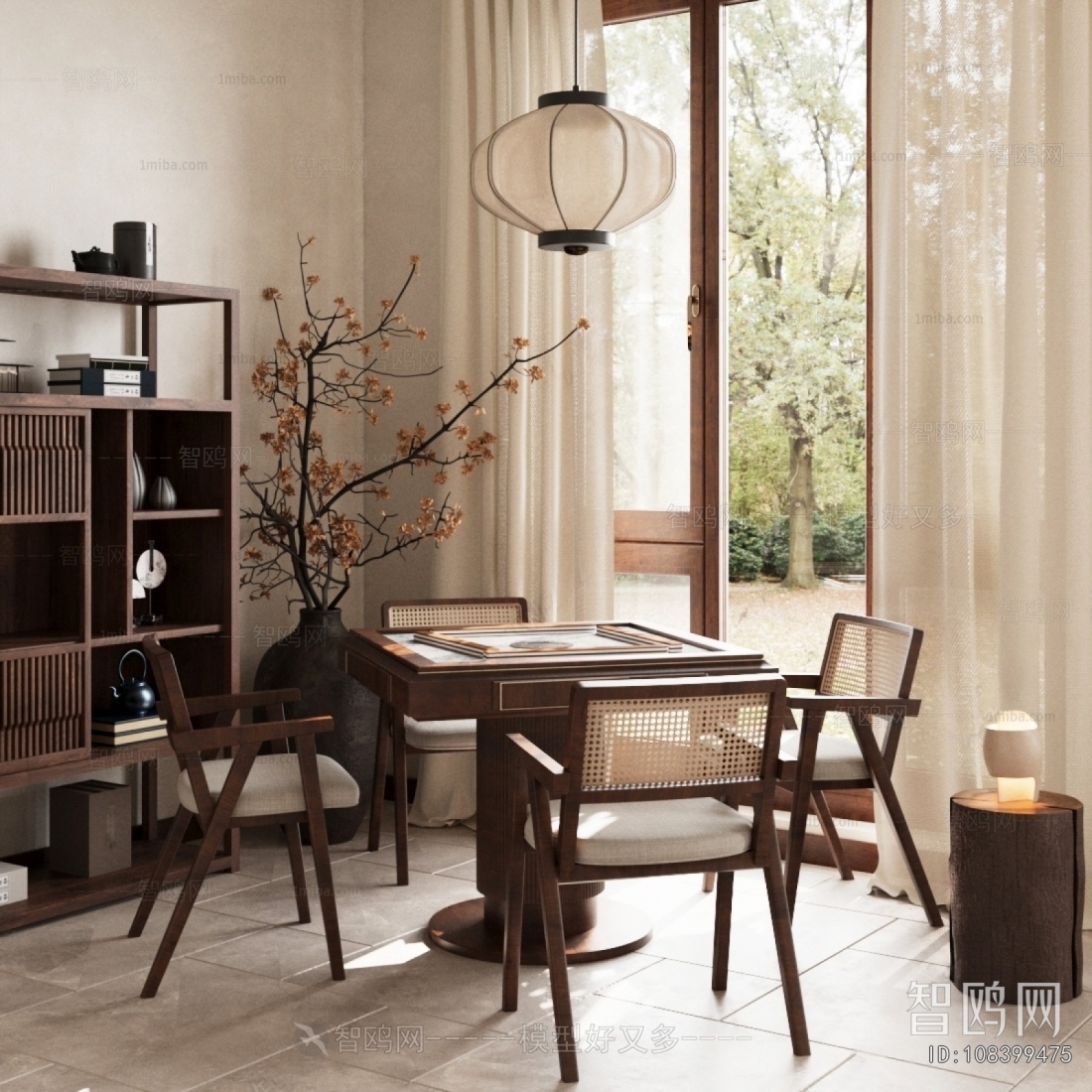 Wabi-sabi Style Mahjong Tables And Chairs