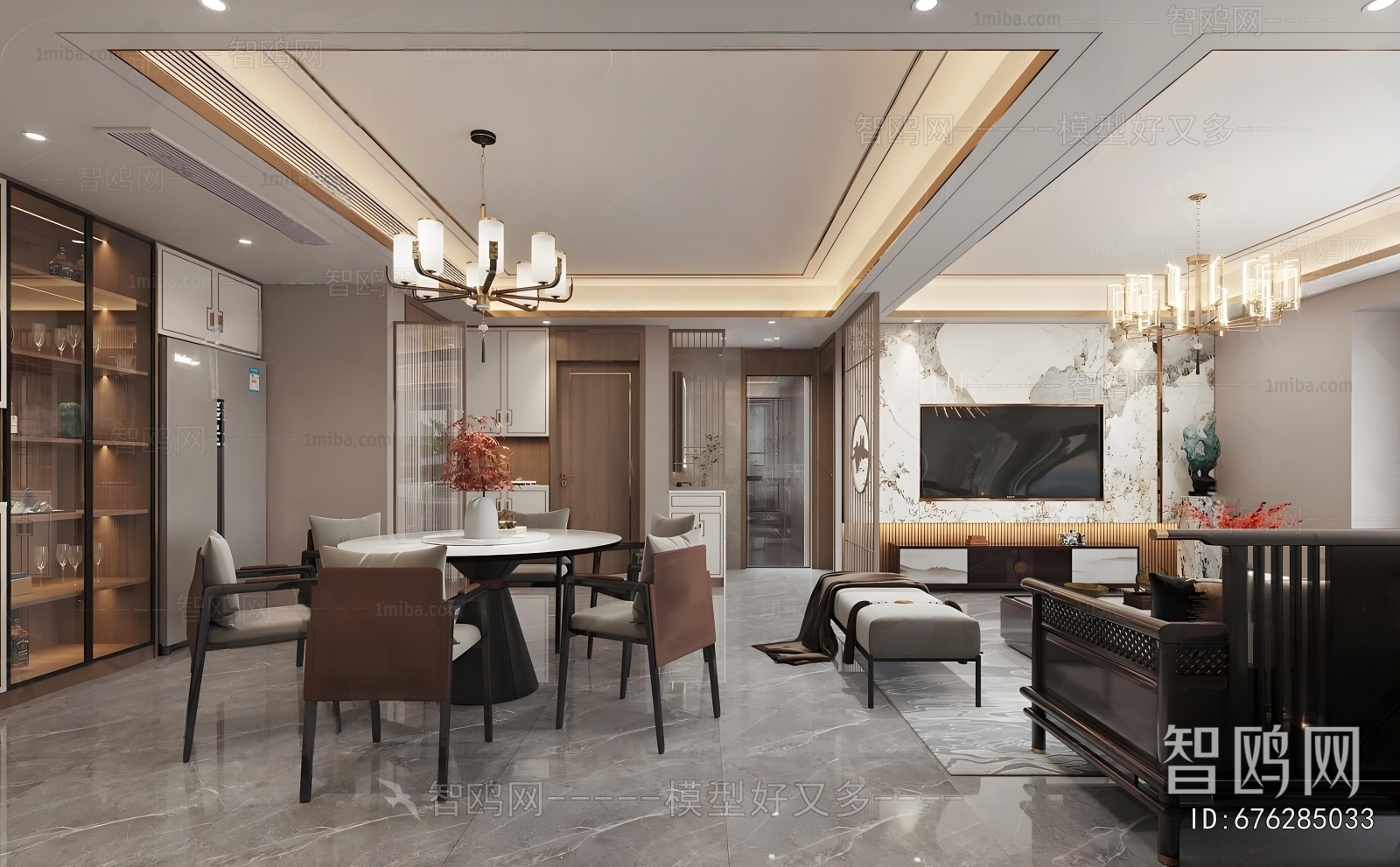 New Chinese Style A Living Room