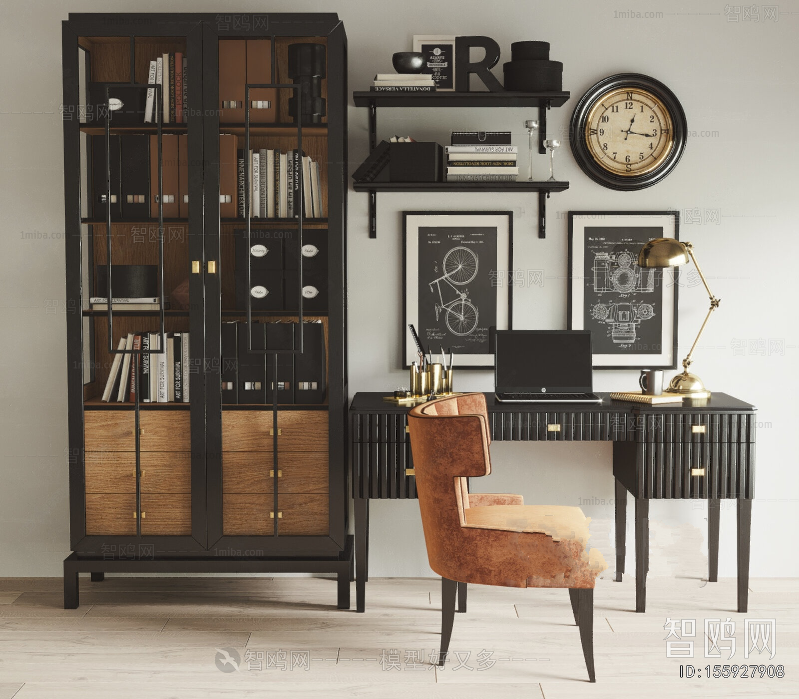 American Style Computer Desk And Chair