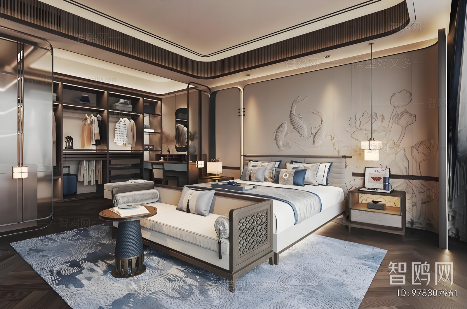 New Chinese Style Bedroom