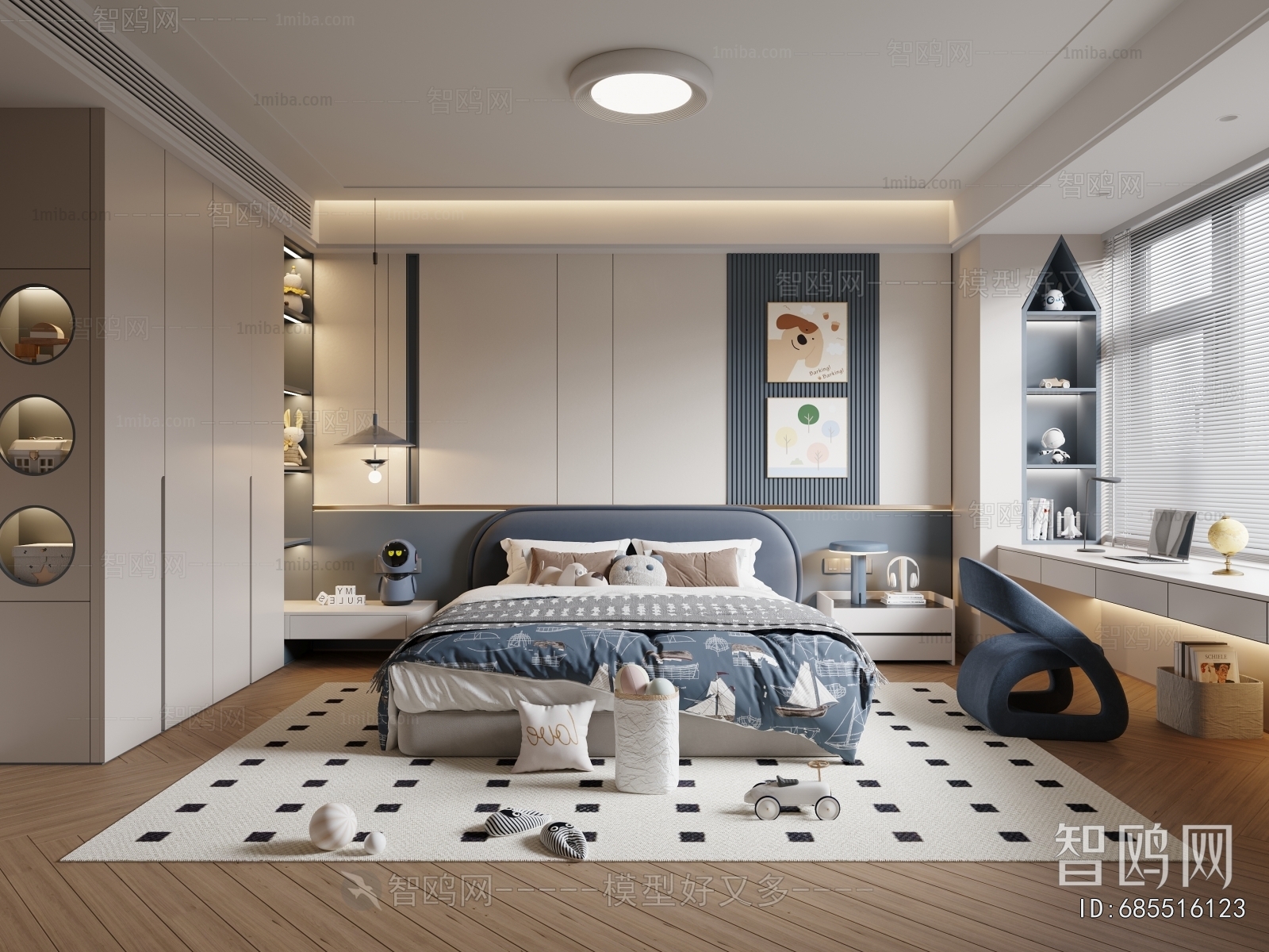 Modern Boy's Room And Son's Room