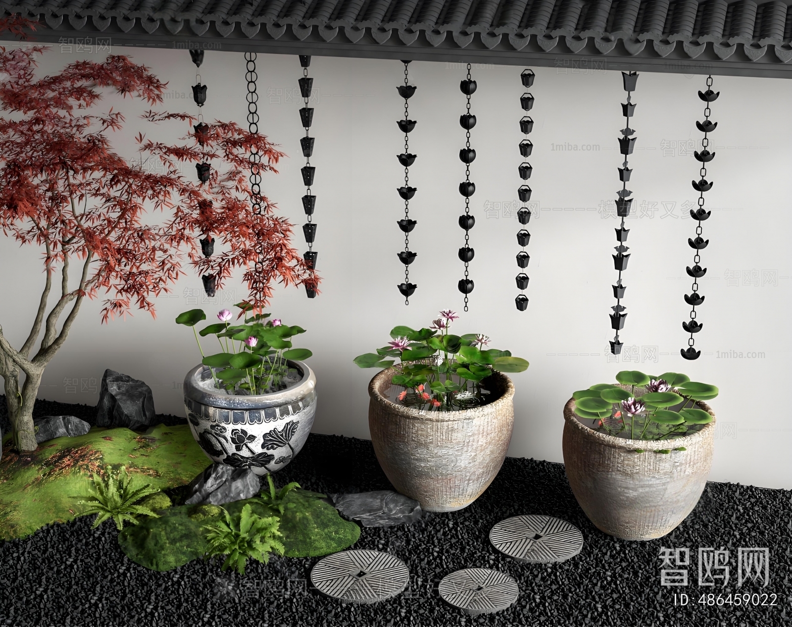 New Chinese Style Rockery Waterscape