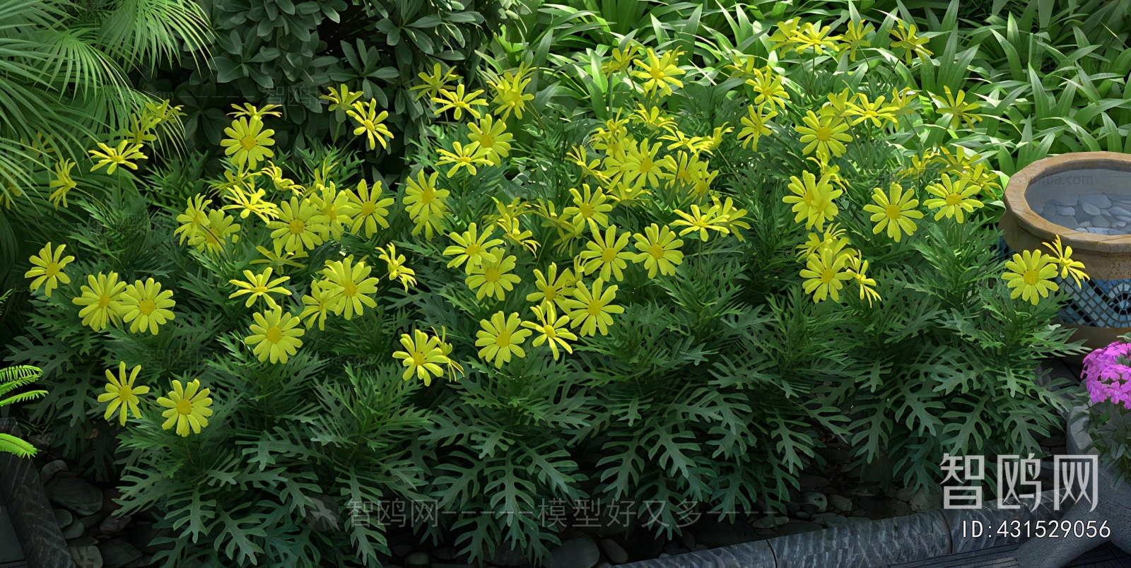 Modern Flowers And Grass
