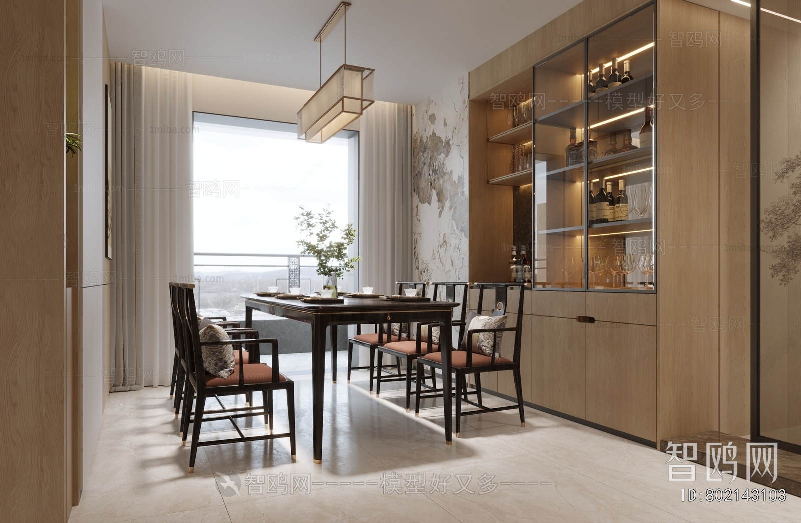 New Chinese Style Dining Room