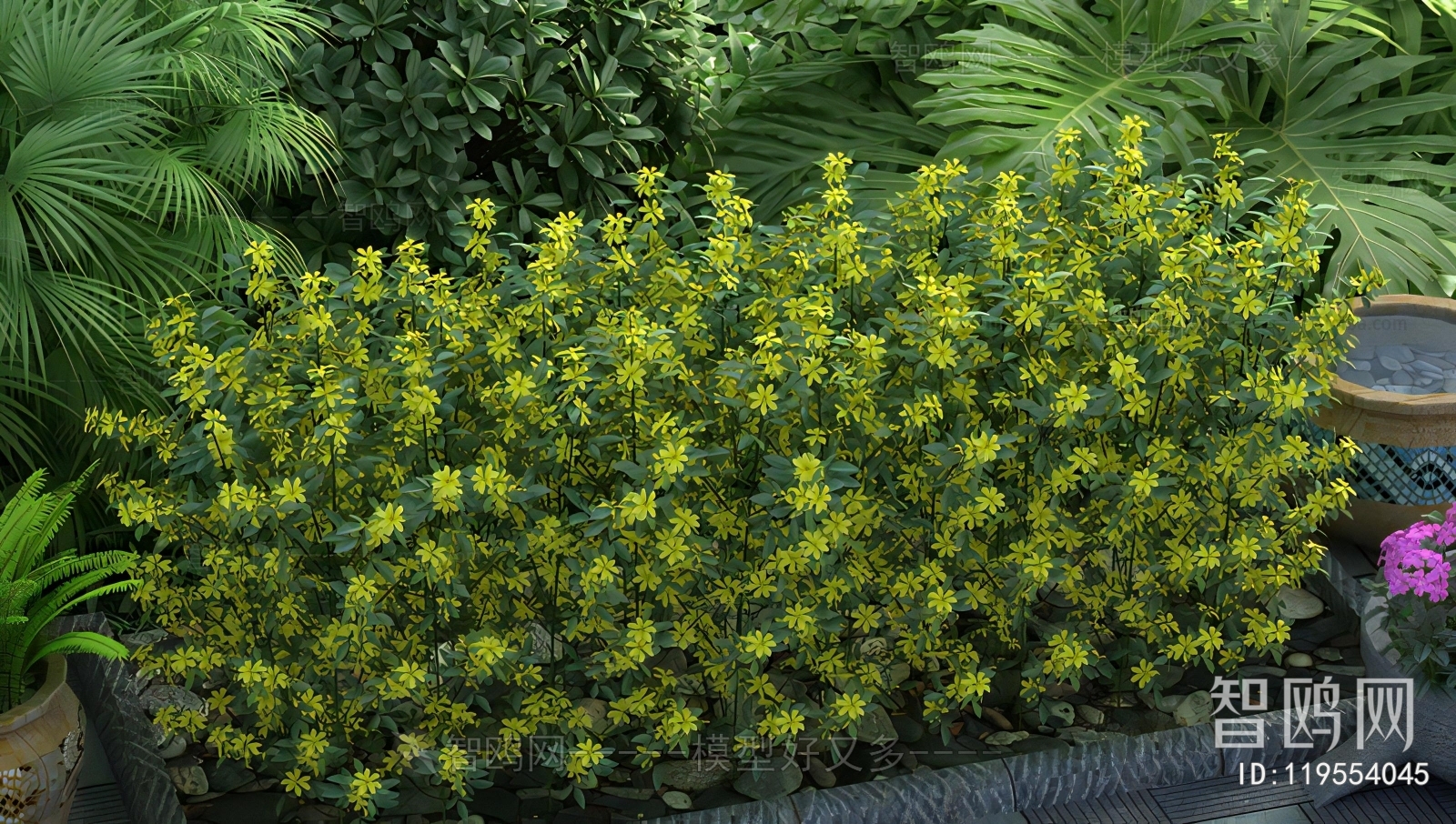 Modern Flowers And Grass