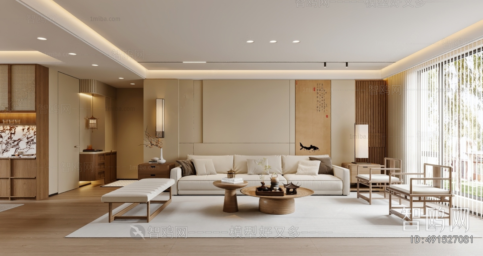 New Chinese Style A Living Room