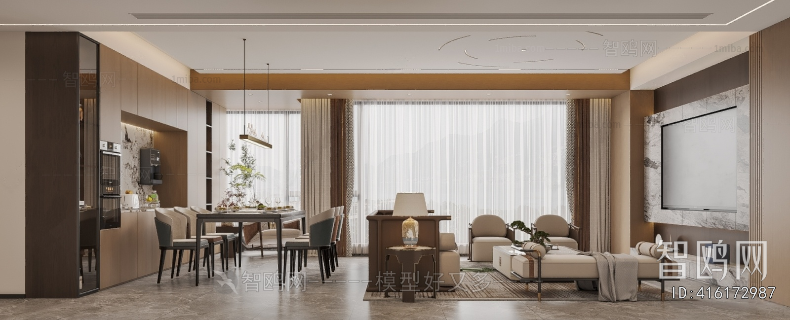 New Chinese Style A Living Room